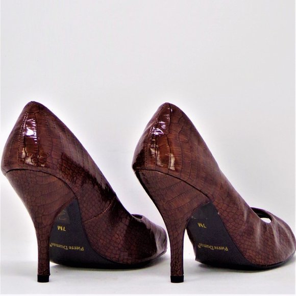 PIERRE DUMAS 7M brown ultra-high open-toe pumps - Picture 9 of 16